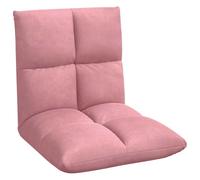 vidaXL Fauteuil de Sol Rose 50 x 61 x 57 cm Velours, Chaise de Sol Ajustable pour Salon, Design Moderne avec Un Cadre en métal et des assises rembourrées