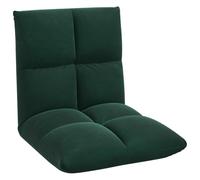 vidaXL Fauteuil de Sol Vert foncé 50 x 61 x 57 cm Velours, Chaise de Sol Ajustable pour Salon, Design Moderne avec Un Cadre en métal et des assises rembourrées