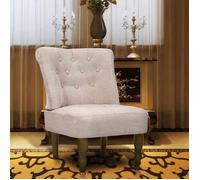 vidaXL Fauteuil de style France Crème Tissu 240286