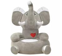 vidaXL Fauteuil d'enfant en peluche Eléphant Gris