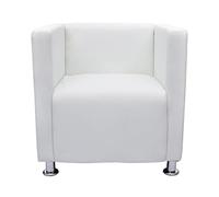 Fauteuil Cube Blanc Similicuir Blanc