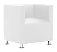 vidaXL Fauteuil Design de Cube Cuir Synthétique Blanc Chaise Sofa Salon