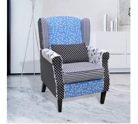 vidaXL Fauteuil Design de Patchwork Tissu Canapé Salle de Séjour Bureau Salon