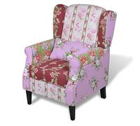 vidaXL Fauteuil Design Patchwork Tissu Canapé Salle de Séjour Bureau Salon