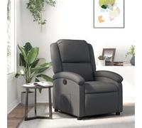 vidaXL Fauteuil relax gris cuir véritable