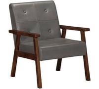 vidaXL Fauteuil echt leer gris Gris G