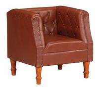Fauteuil echt leer marron