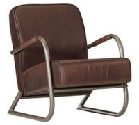 vidaXL Fauteuil echt leer marron Marron G
