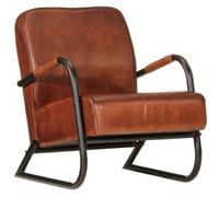 vidaXL Fauteuil marron en cuir véritable