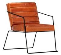vidaXL Fauteuil Brun roux Cuir véritable