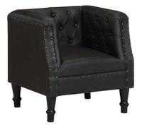 vidaXL Fauteuil Meuble de Salon Fauteuil de Chambre à Coucher Meuble de Salle de Séjour Siège Maison Intérieur Noir Cuir 286590