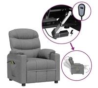 vidaXL Fauteuil électrique de massage Gris clair Tissu