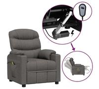 vidaXL Fauteuil électrique de massage Gris foncé Tissu