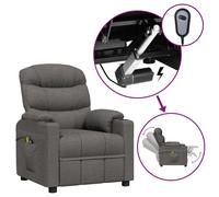 Vidaxl Fauteuil Électrique De Massage Gris Foncé Tissu Gris