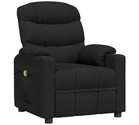 vidaXL Fauteuil de massage électrique inclinable en tissu noir