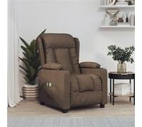 vidaXL Fauteuil Électrique de Massage, Siège Inclinable avec Dossier et Repose-Pied, Fauteuil Releveur, Chaise de Relaxation Salon Maison Intérieur, Marron Tissu Brun G