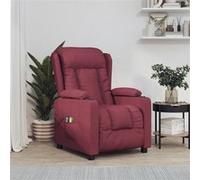 vidaXL Fauteuil Électrique de Massage, Siège Inclinable avec Dossier et Repose-Pied, Fauteuil Releveur, Chaise de Relaxation Salon Maison Intérieur, Bordeaux Tissu Rouge G