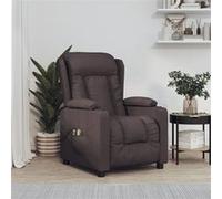 vidaXL Fauteuil Électrique de Massage, Siège Inclinable avec Dossier et Repose-Pied, Fauteuil Releveur, Chaise de Relaxation Salon Maison Intérieur, Marron Foncé Tissu Brun G