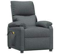 Vidaxl Fauteuil De Massage Inclinable Électrique Gris Foncé Tissu