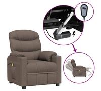 Vidaxl Fauteuil Électrique De Massage Taupe Tissu Gris