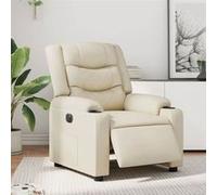 vidaXL Fauteuil électrique réglable similicuir crème Beige G