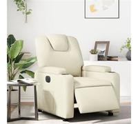 vidaXL Fauteuil inclinable électrique 3204417 – Similicuir crème, dossier et repose-pied réglables