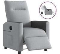vidaXL Fauteuil inclinable électrique Gris clair Tissu