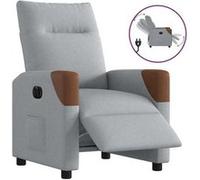 vidaXL Fauteuil inclinable électrique Tissu gris clair
