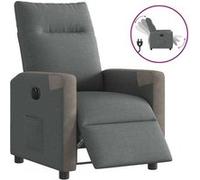 Fauteuil électrique réglable tissu gris foncé