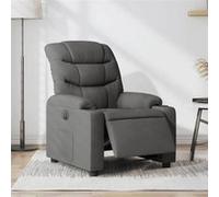 vidaXL Fauteuil inclinable électrique Gris foncé Tissu