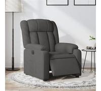 vidaXL Fauteuil inclinable électrique – Chaise de relaxation, accoudoirs, dossier – Tissu gris foncé