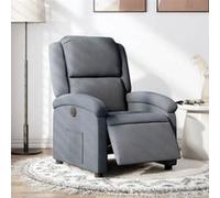 vidaXL Fauteuil électrique inclinable, dossier & repose-pied réglables, moderne gris foncé velours