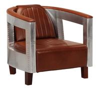 vidaXL Fauteuil en style d'aviation Cuir véritable Marron