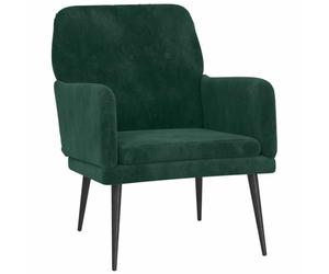 vidaXL Fauteuil en Velours Vert Foncé 62x79x79 cm - Chaise de Salon et de Chambre à Coucher