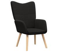 vidaXL Fauteuil Ergonomique Contemporain Noir avec Rembourrage Douillet pour Salons Chaise d'Intérieur Confortable Tissu Tact Doux & Cadre en Bois Durable Siège Canapée Compact