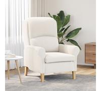 Vidaxl Fauteuil Ergonomique Crème Tissu, Bois Standard Ergonomique