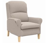 vidaXL Fauteuil Ergonomique Gris Clair Polyester, Bois Standard