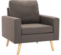 vidaXL Fauteuil Fauteuils Fauteuils Lounge Chair Chaises Fauteuils Meubles Canapés Tissu Taupe