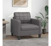 vidaXL Fauteuil en similicuir gris 60 cm