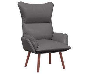 vidaXL Fauteuil Gris 69 x 74 x 93 cm Simili Cuir | Reste à l'aise pendant des heures, Tissu robuste avec pieds en bois naturel, Design simple et moderne, s'adapte partout