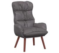 vidaXL Fauteuil Gris avec Revêtement Cuir Rembourré Conception Ergonomique pour Un Siège Intérieur Confortable Chaise De Détente Lecture Et Relaxation Mobilier De Salon Confortable