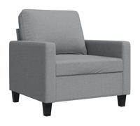 vidaXL Fauteuil avec coussin – Dossier et accoudoirs rembourrés – Tissu gris clair 60 cm