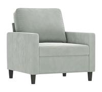 vidaXL Fauteuil Velours Gris clair 60 cm