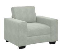 vidaXL Fauteuil Gris Clair 60 cm Velours, canapé Simple, canapé Confort, Fauteuil TV, canapé, siège de canapé, canapé Relax, Fauteuil de Loisirs