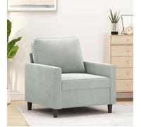 vidaXL Fauteuil Velours Gris clair 60 cm