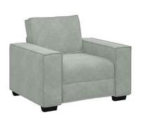 Vidaxl Fauteuil Gris Clair 60 Cm Velours Gris