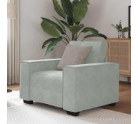 Vidaxl Fauteuil Gris Clair 60 Cm Velours Gris