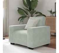 vidaXL Fauteuil 60 cm Velours – Fauteuil TV Confort – Gris clair