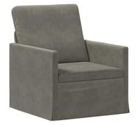 vidaXL Fauteuil Gris Clair 70 x 81 x 82 cm Tissu en Velours côtelé