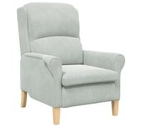 Vidaxl Fauteuil Gris Clair Gris Clair Housse En Tissu Avec Pieds En Bois